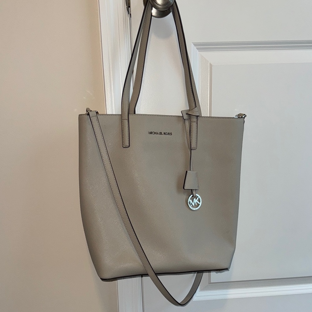 Michael Kors Gray Structured Tote Bag